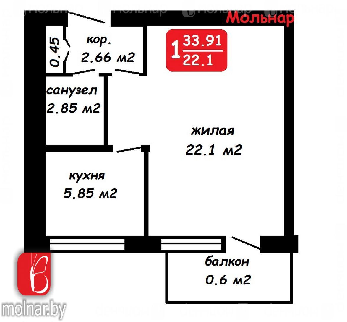 Продам 1-комнатную квартиру в Минске в Московском р-не, Мясникова ул., 34