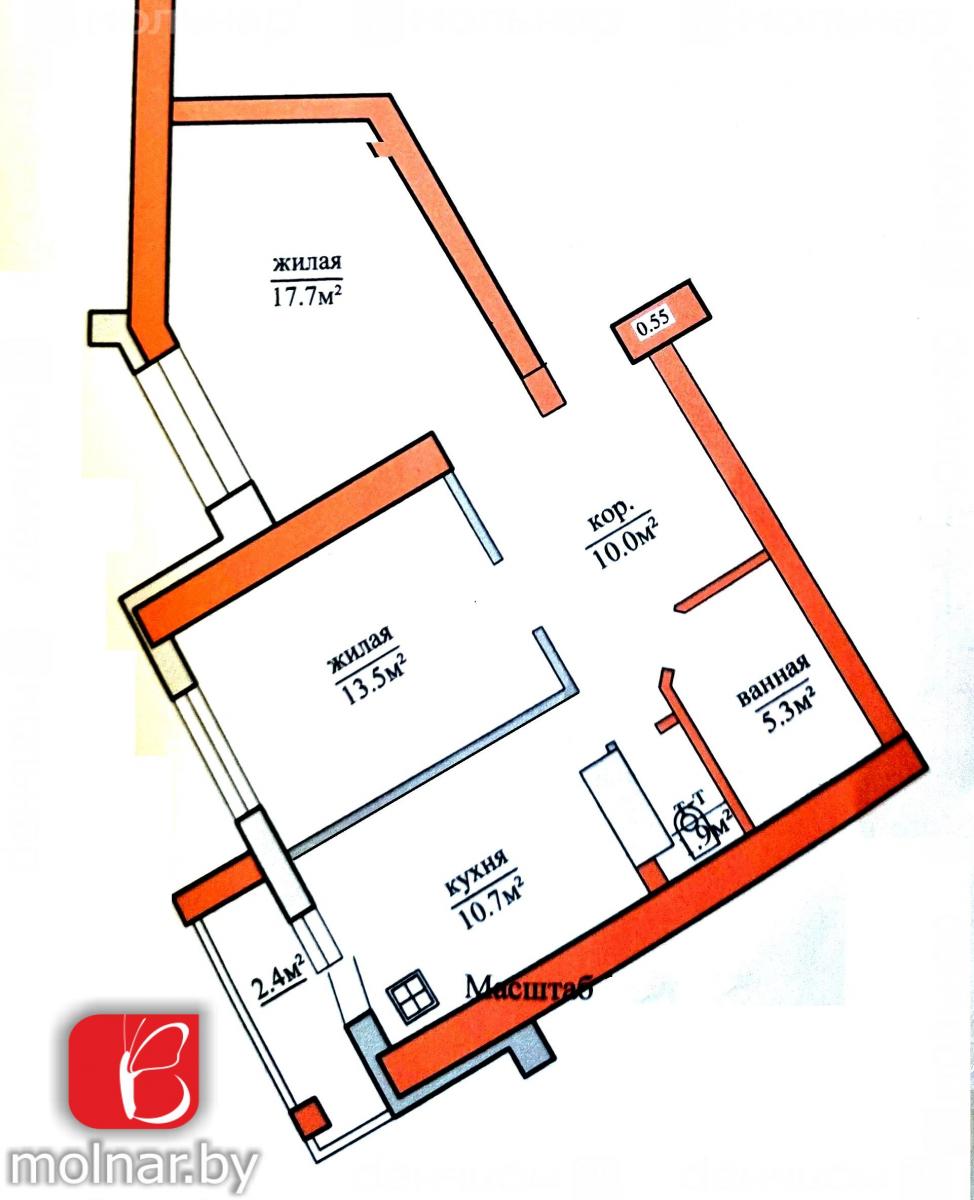Продам 2-комнатную квартиру в Гродно, 50/А
