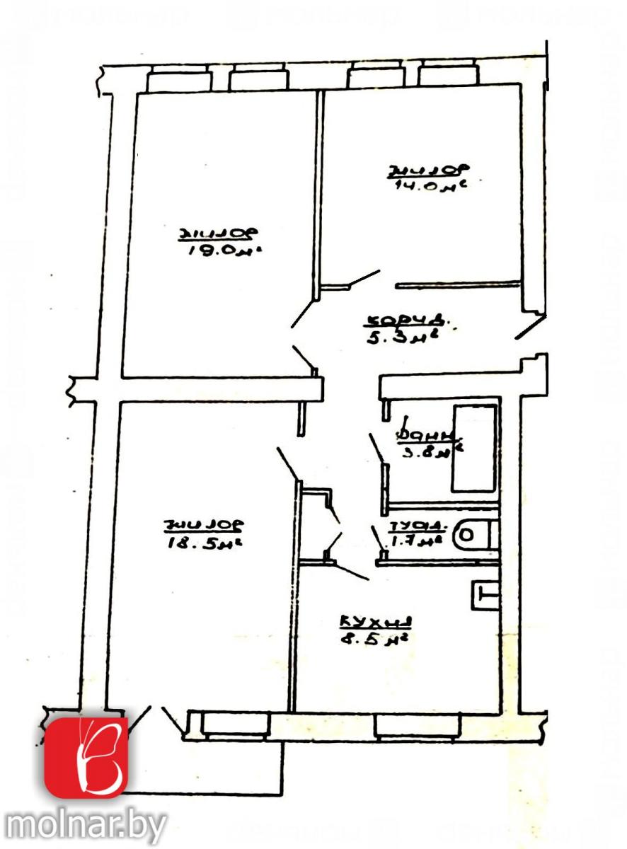 Продам 3-комнатную квартиру в Молодечно, Виленская ул., 3