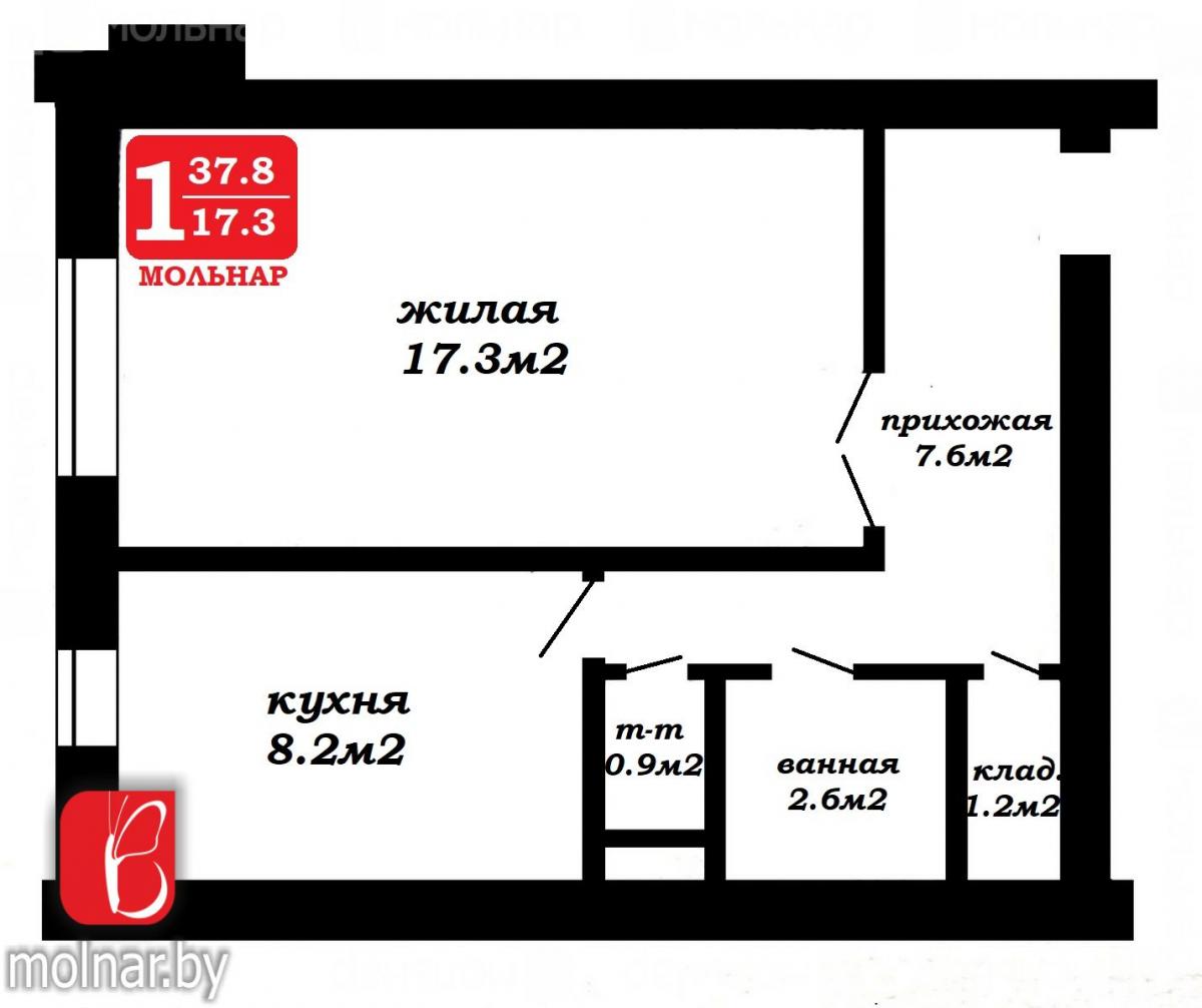 Продам 1-комнатную квартиру в Молодечно, Мира ул., 22