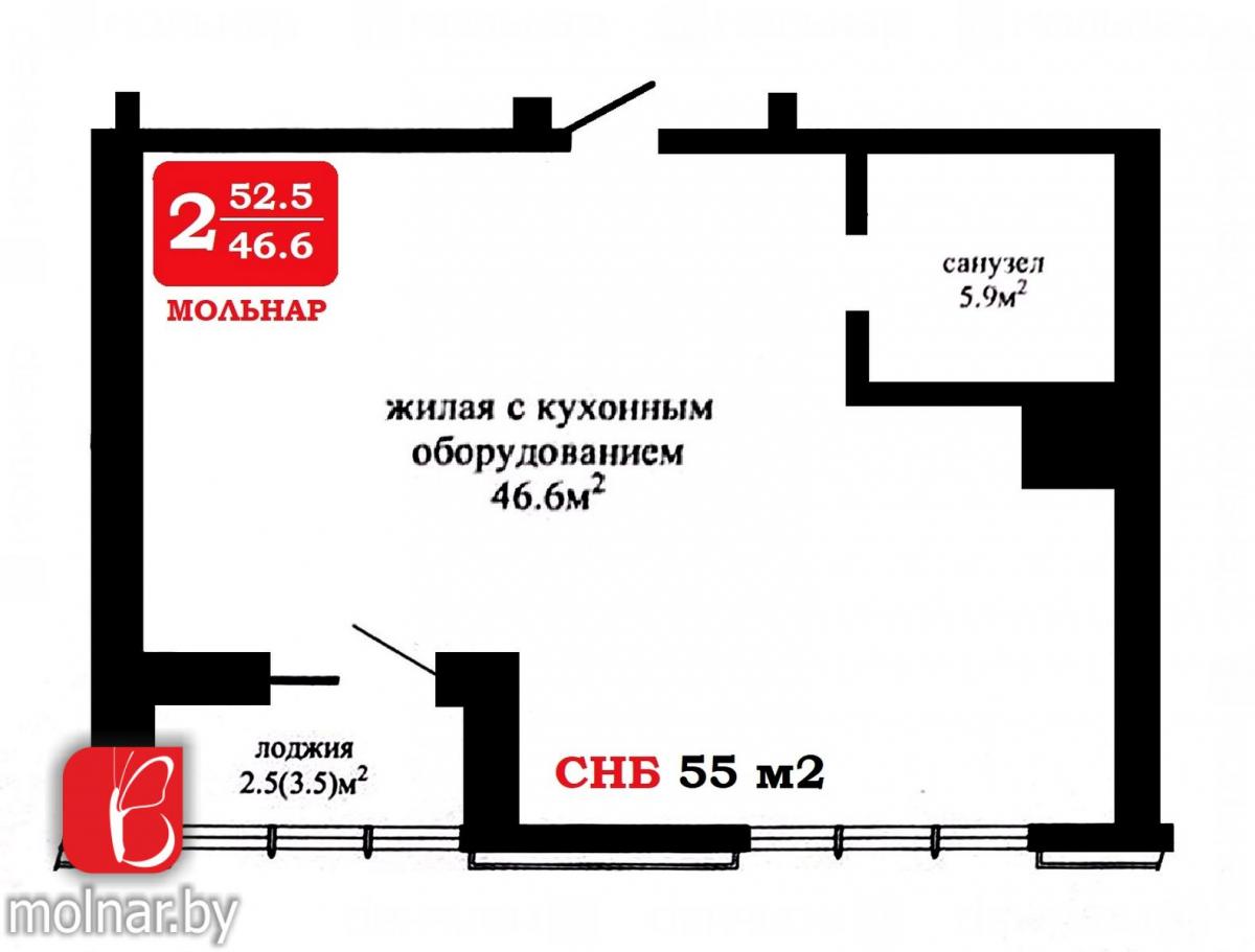 Продам 2-комнатную квартиру в Минске в Московском р-не, Малиновка, Дзержинского проспект, 12
