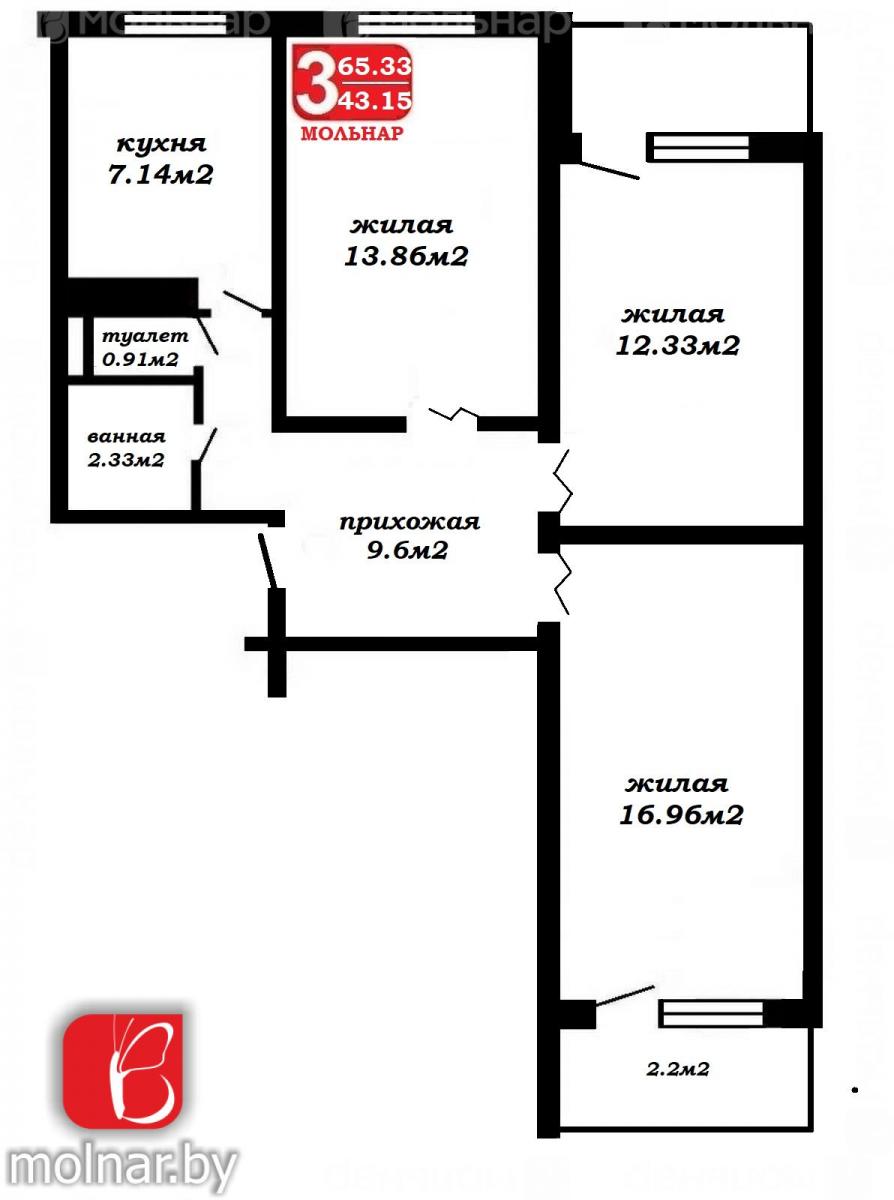 Продам 3-комнатную квартиру в Минске в Московском р-не, 22