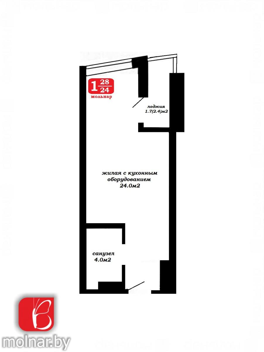 Продам 1-комнатную квартиру в Минске, 28