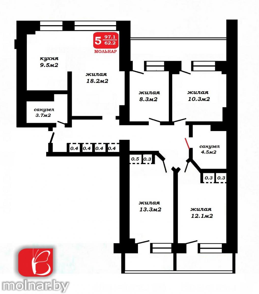 Продам 4-комнатную квартиру в Минске в Центральном р-не, 10