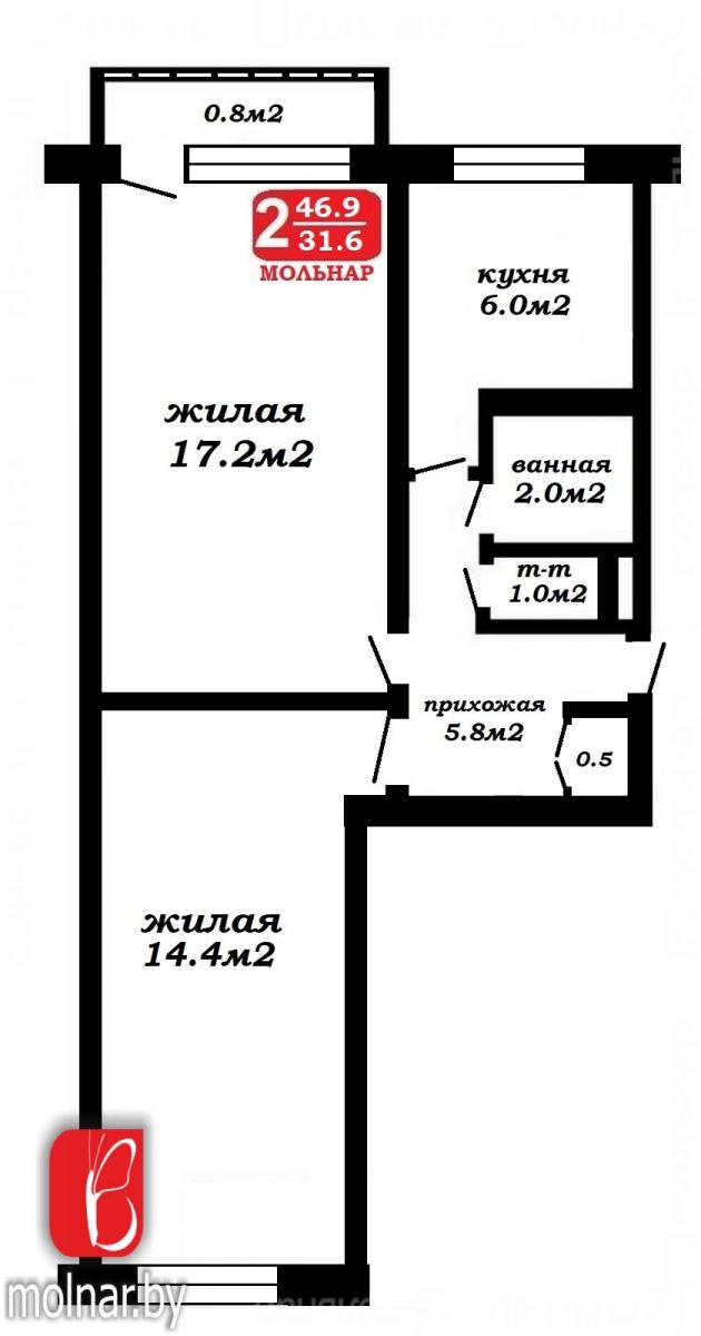 Продам 2-комнатную квартиру в Минске в Заводском р-не, Чижовка, Ташкентская ул., 10