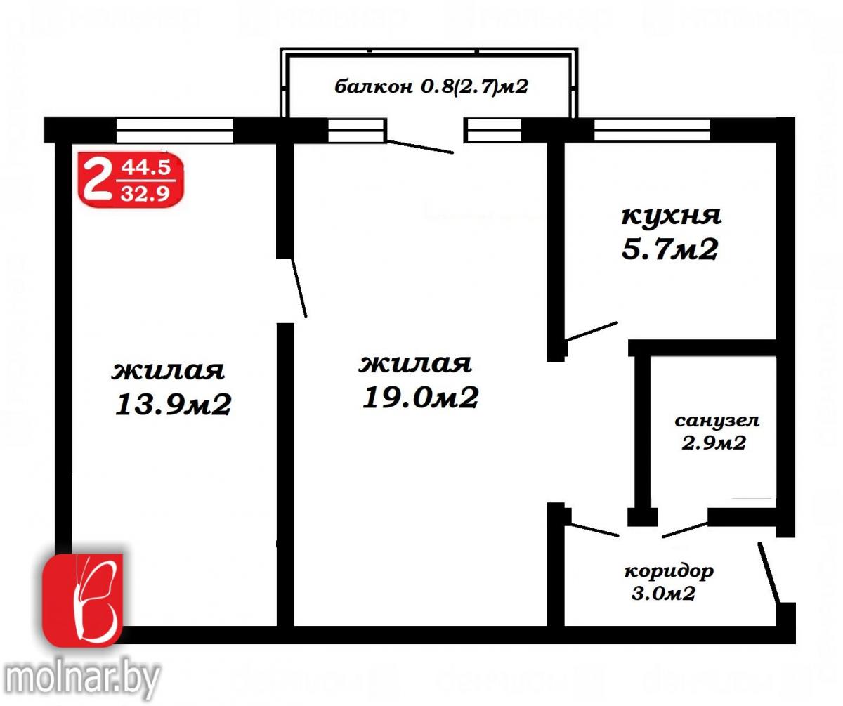 Продам 2-комнатную квартиру в Минске в Центральном р-не, 39