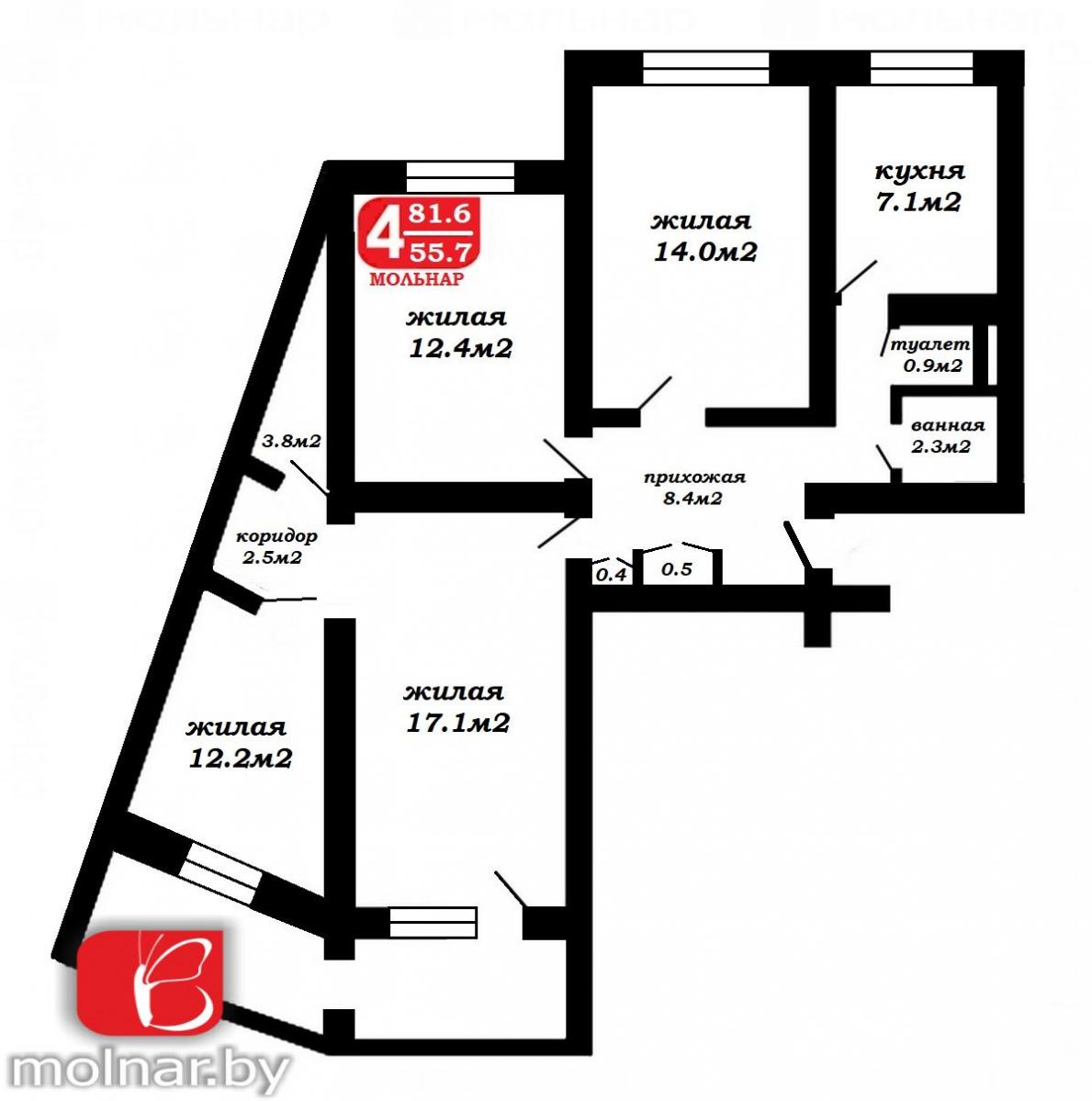 Продам 4-комнатную квартиру в Минске в Московском р-не, Малиновка, Рафиева ул., 78