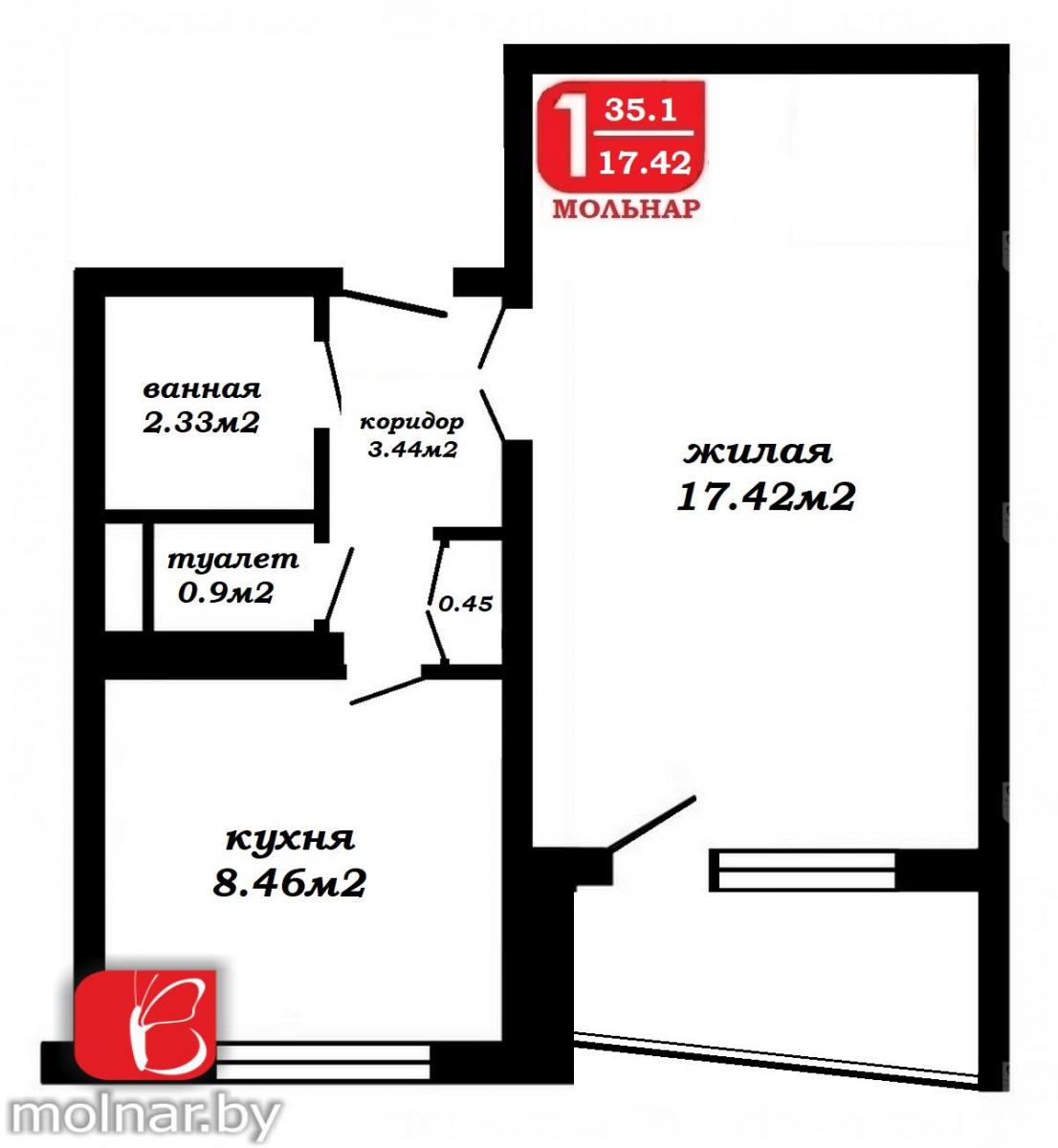 Продам 1-комнатную квартиру в Минске в Фрунзенском р-не, Масюковщина, Лынькова ул., 7