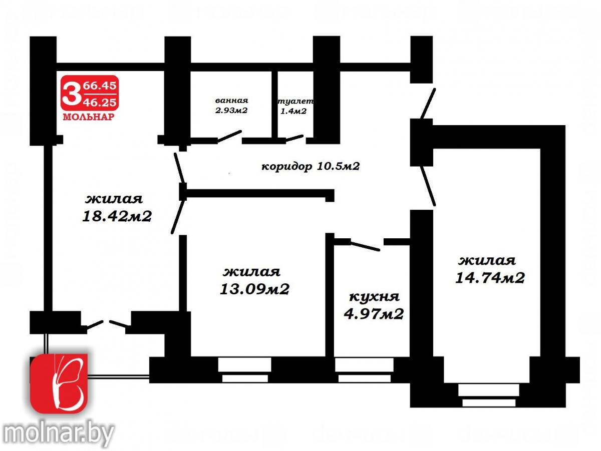 Продам 3-комнатную квартиру в Минске в Центральном р-не, 37
