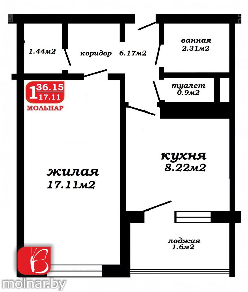 Продам 1-комнатную квартиру в Минске в Советском р-не, Некрасова ул., 35/2