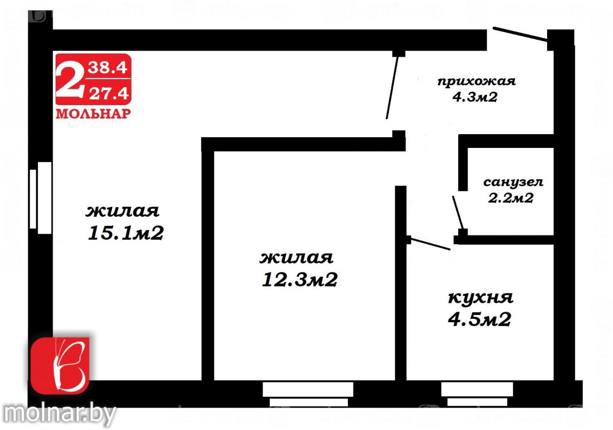 Продам 2-комнатную квартиру в Минске в Московском р-не, 133