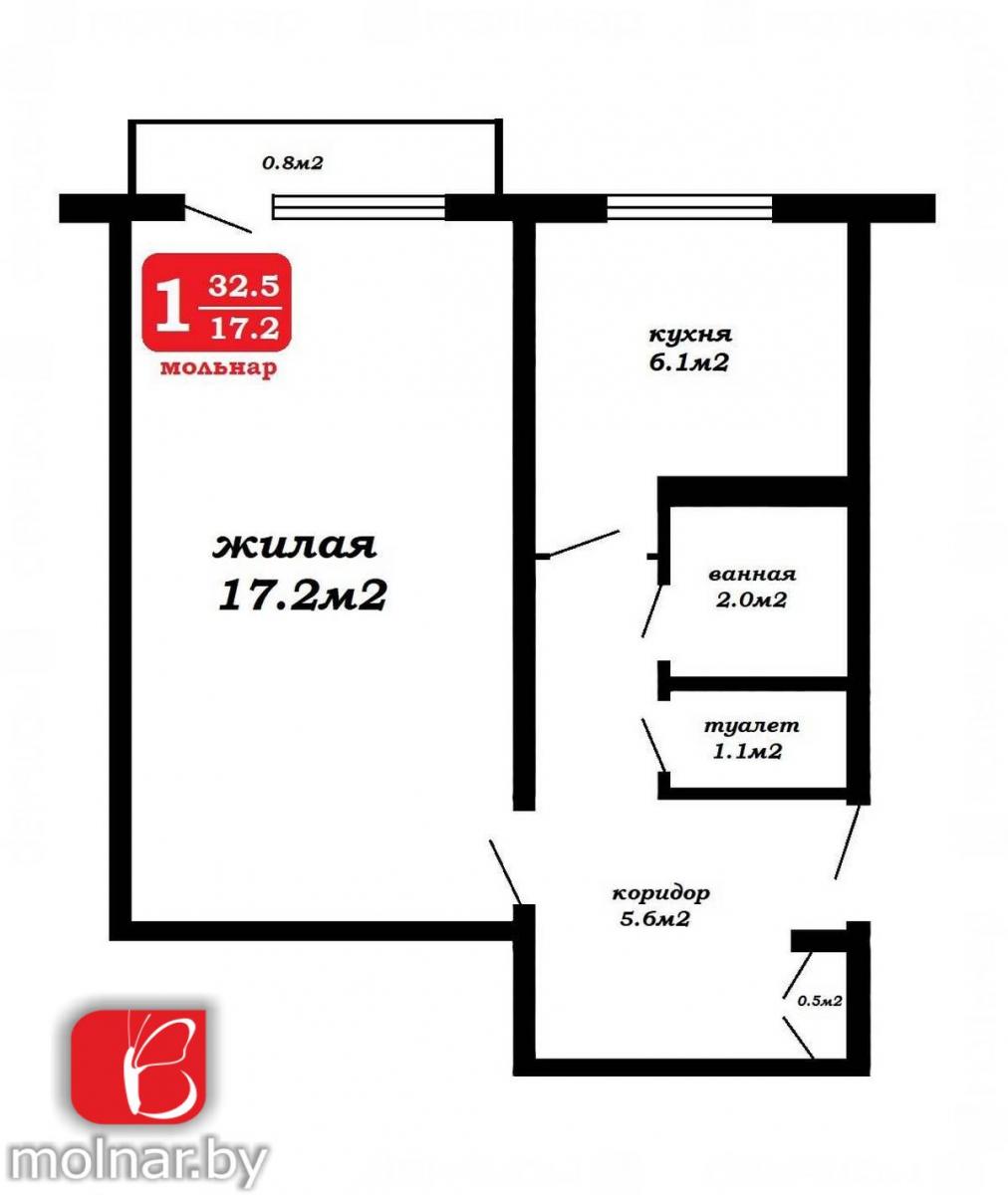 Продам 1-комнатную квартиру в Минске в Октябрьском р-не, Курасовщина, Ландера ул., 44