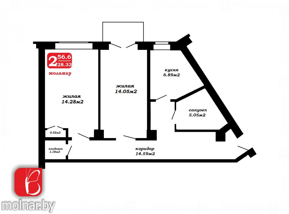 Продам 2-комнатную квартиру в Минске в Московском р-не, Уборки, Московская ул., 7