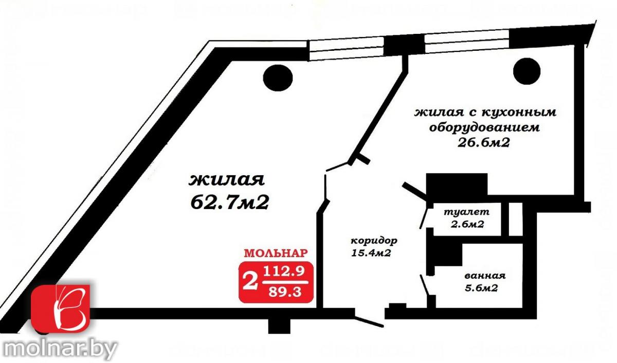 Продам 2-комнатную квартиру в Минске, 134/1