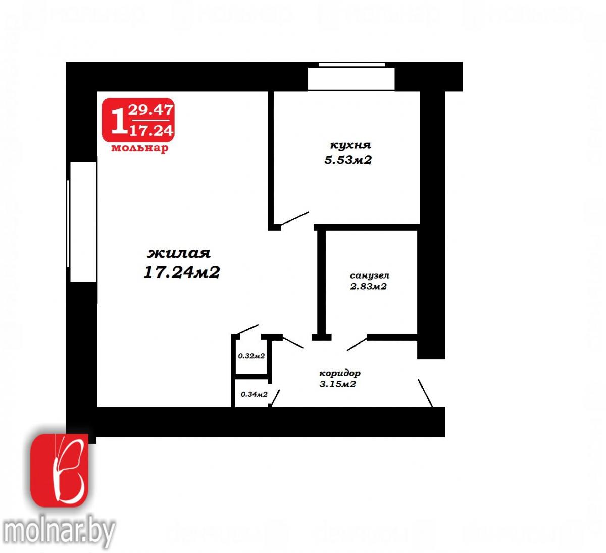 Продам 1-комнатную квартиру в Минске в Советском р-не, 48