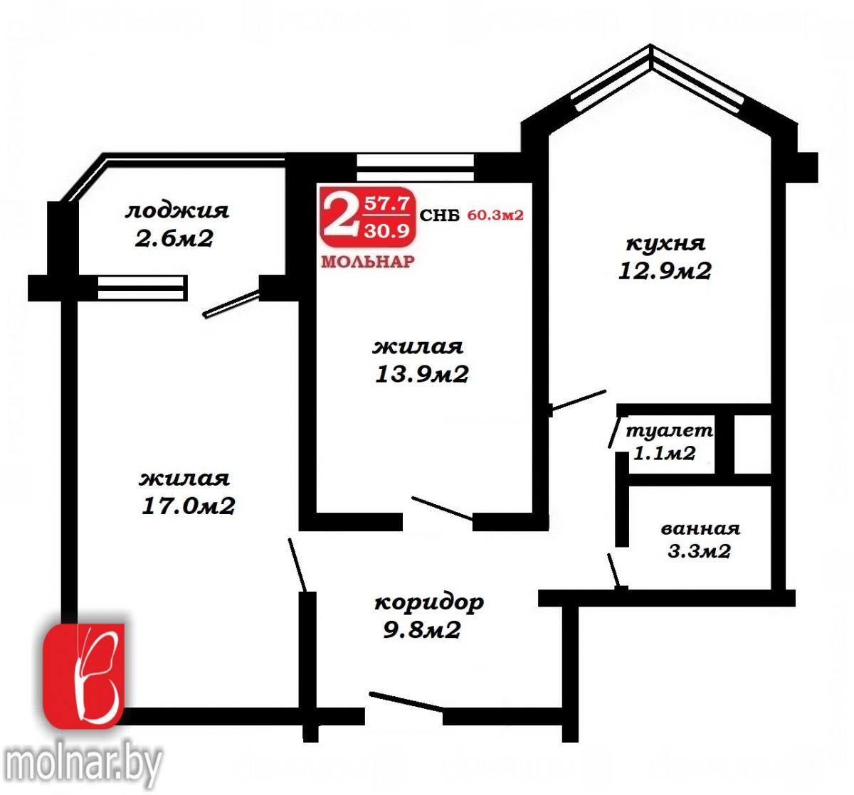 Продам 2-комнатную квартиру в Минске в Фрунзенском р-не, Сухарево, Чайлытко ул., 19