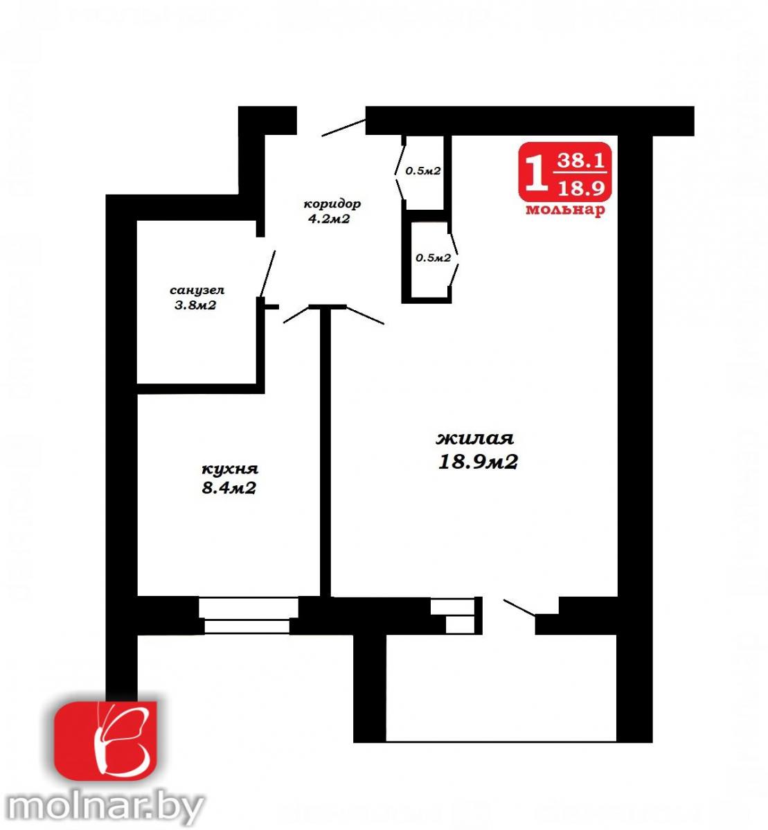Продам 1-комнатную квартиру в Минске в Первомайском р-не, Чернышевского ул., 11