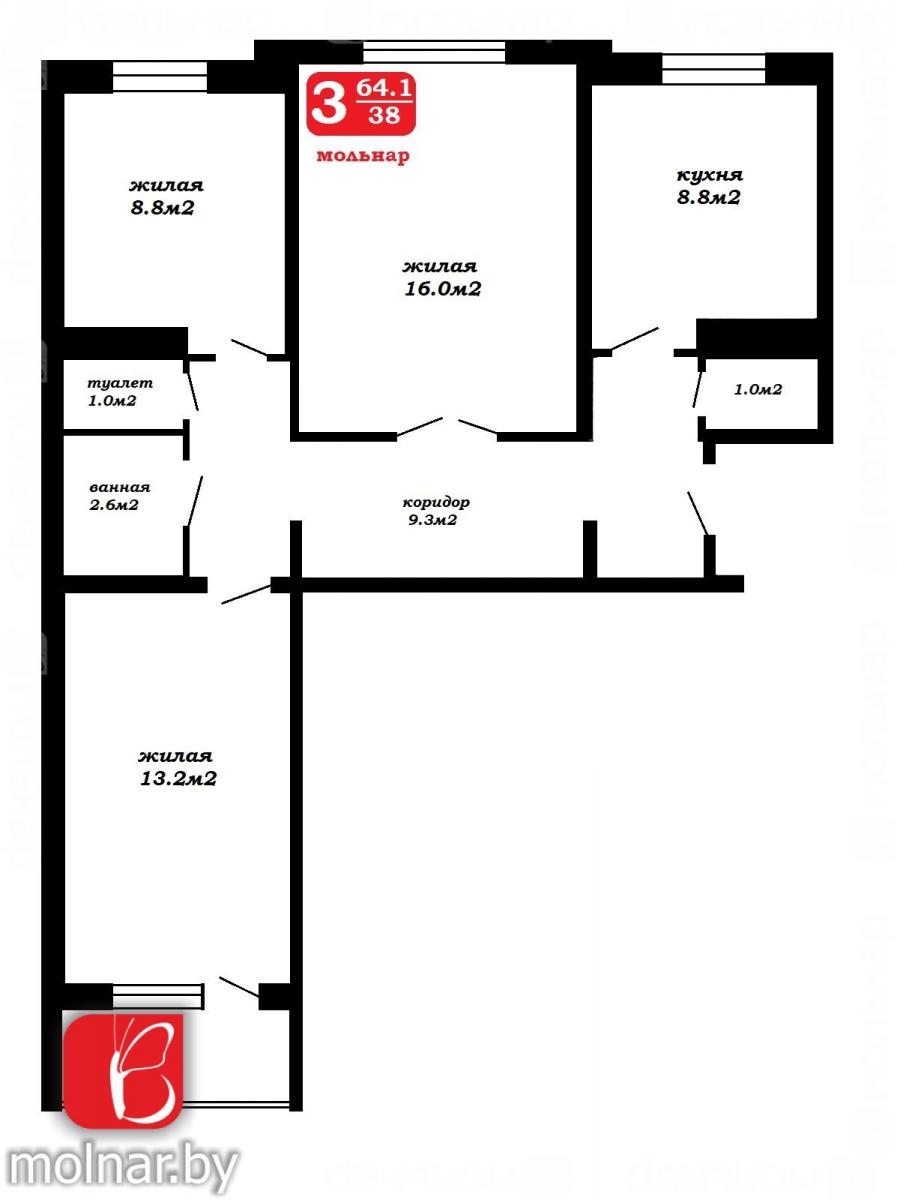 Продам 3-комнатную квартиру в Минске в Московском р-не, Малиновка, Космонавтов ул., 33
