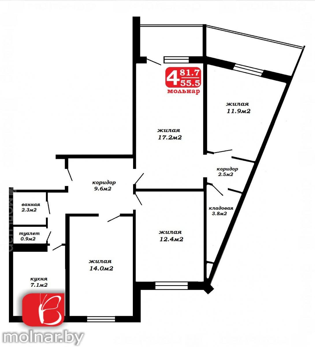 Продам 4-комнатную квартиру в Минске в Фрунзенском р-не, Сухарево, Горецкого ул., 69