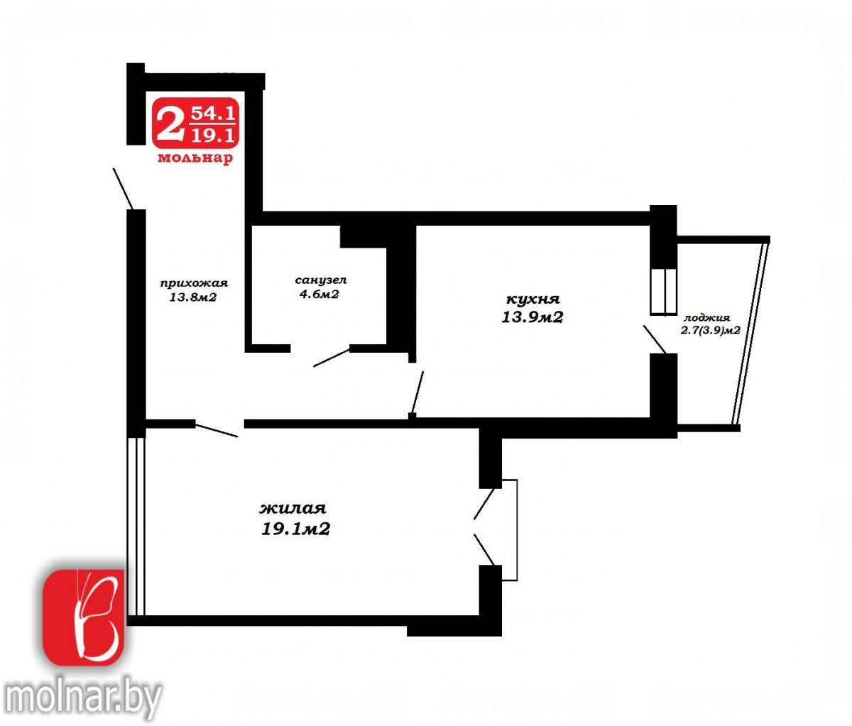 Продам 2-комнатную квартиру в Минске, 14