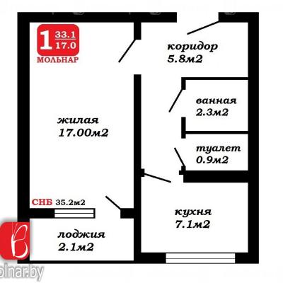 Продам 1-комнатную квартиру  Минск, Панченко ул., 44, Фрунзенский р-н, Сухарево