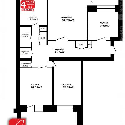 Продам 4-комнатную квартиру Минск, Нововиленская ул., 23, Центральный р-н