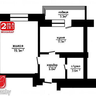 Продам 1-комнатную квартиру  Мачулищи, Лесная ул., 28