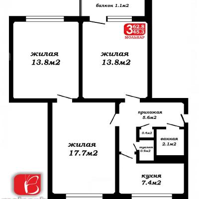 Продам 3-комнатную квартиру  Минск, Выготского ул., 1, Центральный р-н, Новинки