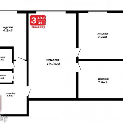 Продам 3-комнатную квартиру Минск, Ауэзова ул., 4/1, Заводской р-н, Чижовка