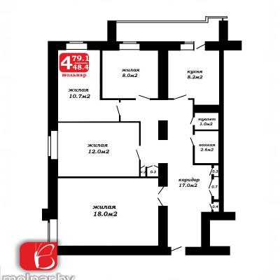 Продам 4-комнатную квартиру Минск, Дунина-Марцинкевича ул., 6/2, Фрунзенский р-н